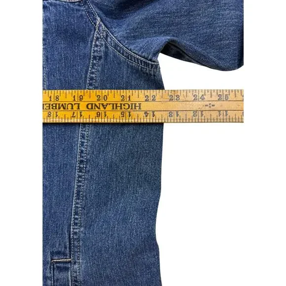 Field Gear Denim Chore Barn Coat Womens Large Blue Denim 90s Cotton Jean Jacket - Picture 5 of 7